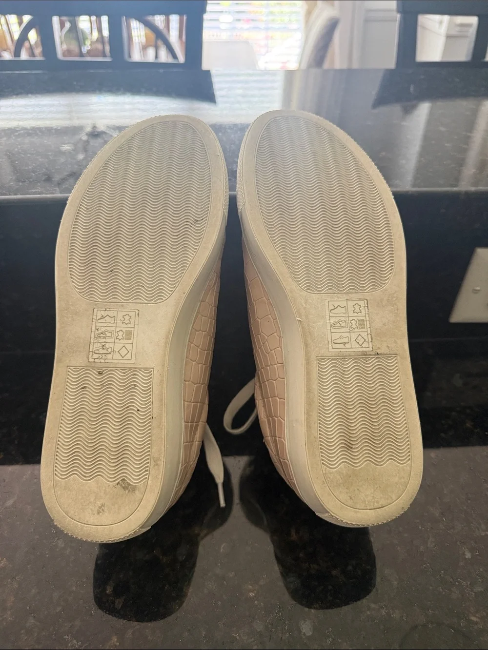 Jack Rogers Blush Croc-Embossed Lace-Up Sneakers
